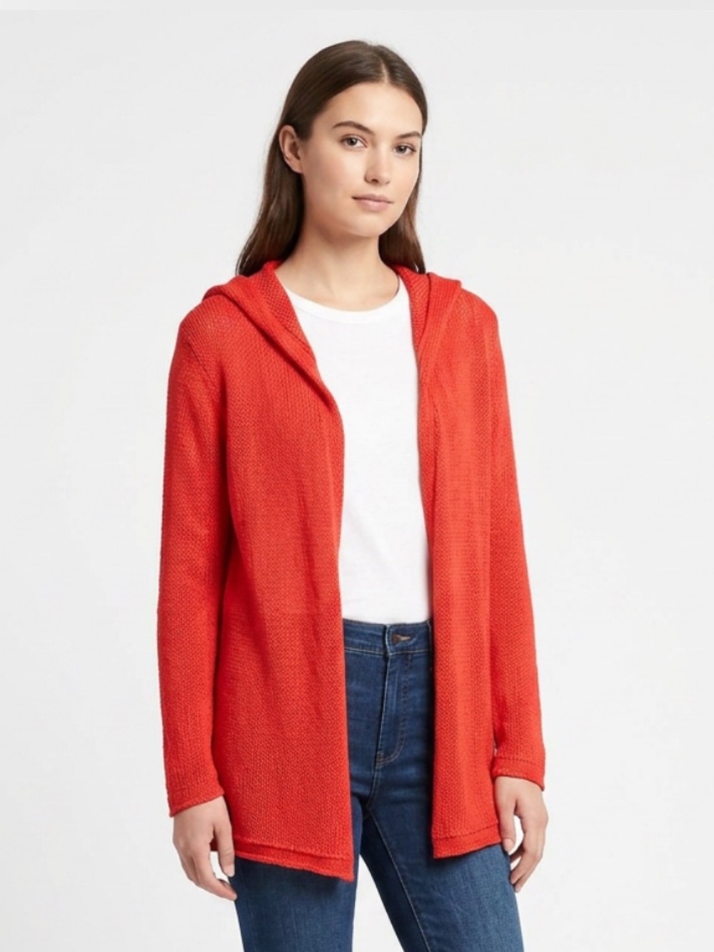 Wooden Ships Women's Nautical Boho Beach Coral Open-Front Knit Cardigan Size M/L - Picture 2 of 7